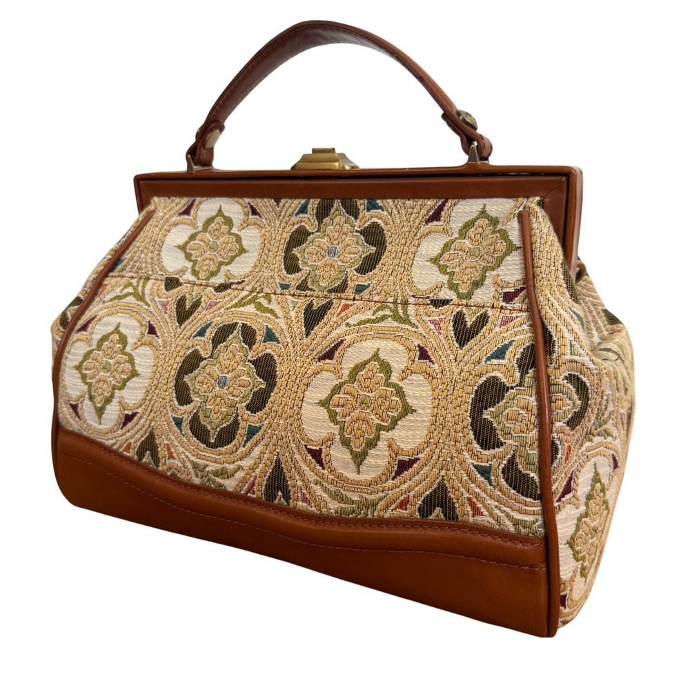 LTD Edition $399 Patricia Nash Discovery Brianza Tan Tapestry Frame Puse - Picture 3 of 7